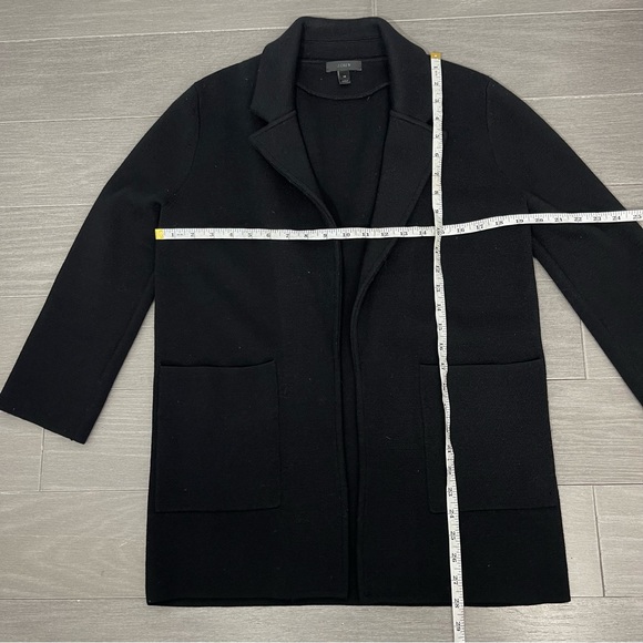 J Crew Open Front Sweater Blazer Black XS Merino Wool Knit Cardigan G7746 - Picture 13 of 13